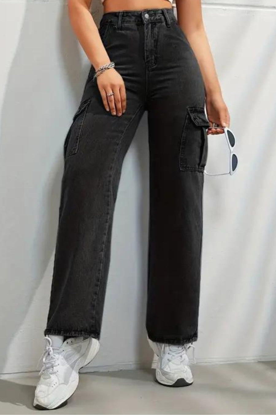Errand Era Cargo Straight Jeans – Black
