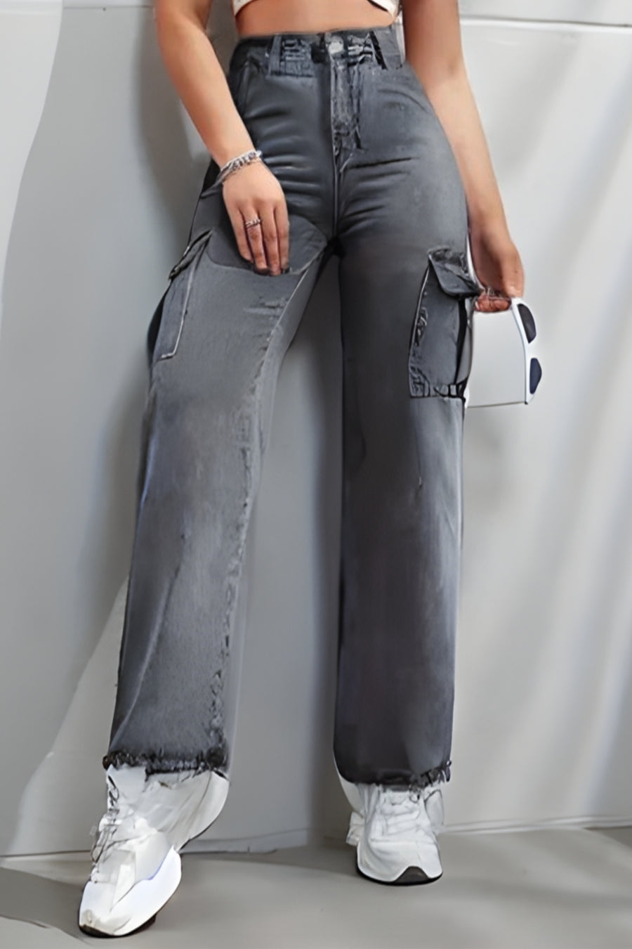 Errand Era Cargo Straight Jeans – Grey