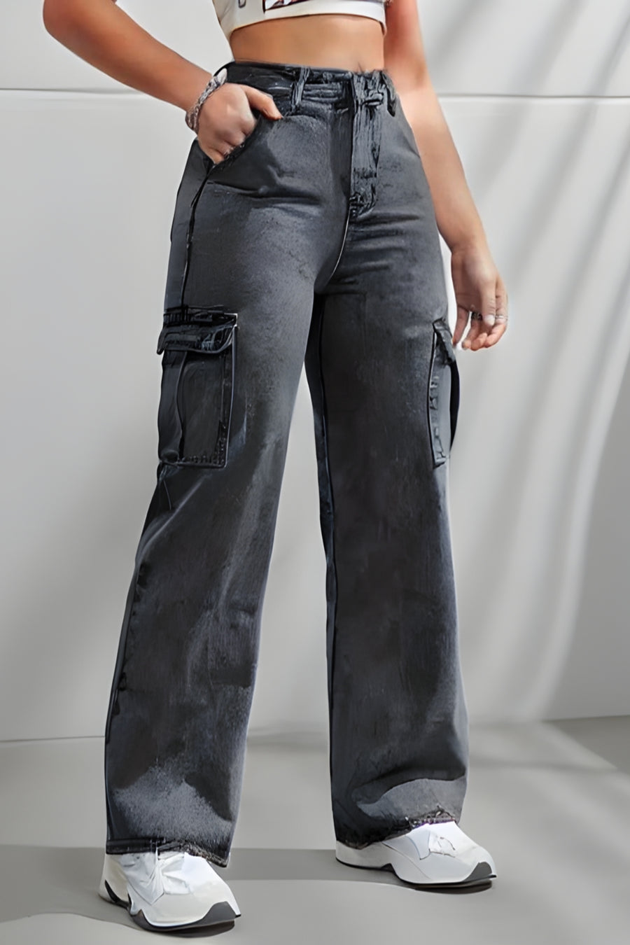 Errand Era Cargo Straight Jeans – Grey