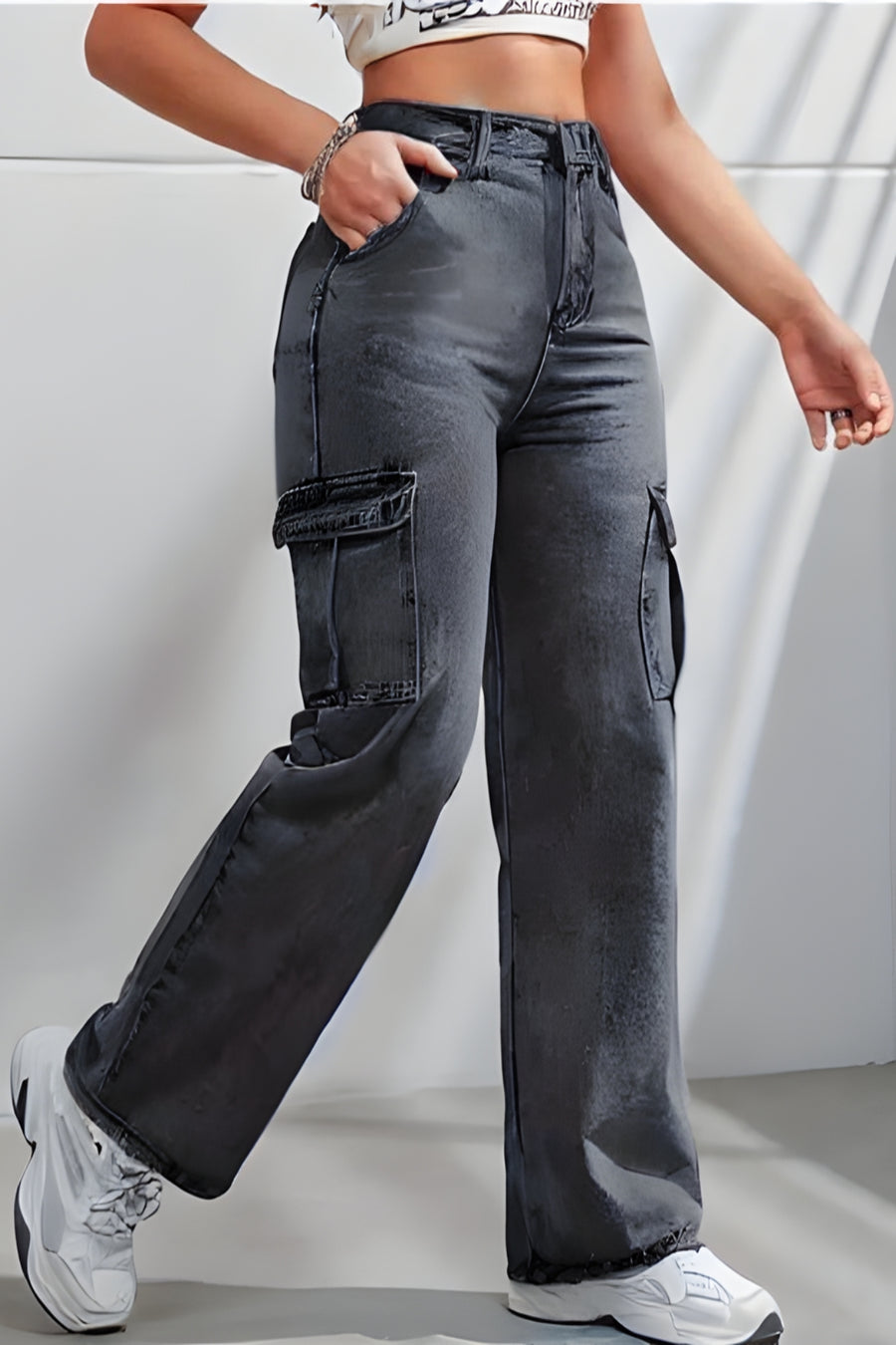 Errand Era Cargo Straight Jeans – Grey