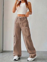 high rise wide leg straight fit loose jeans for women