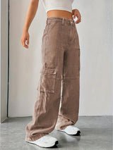 City Slicker Scout Cargo Denim – High Rise Cargo Jeans Back View – Glossia Fashion