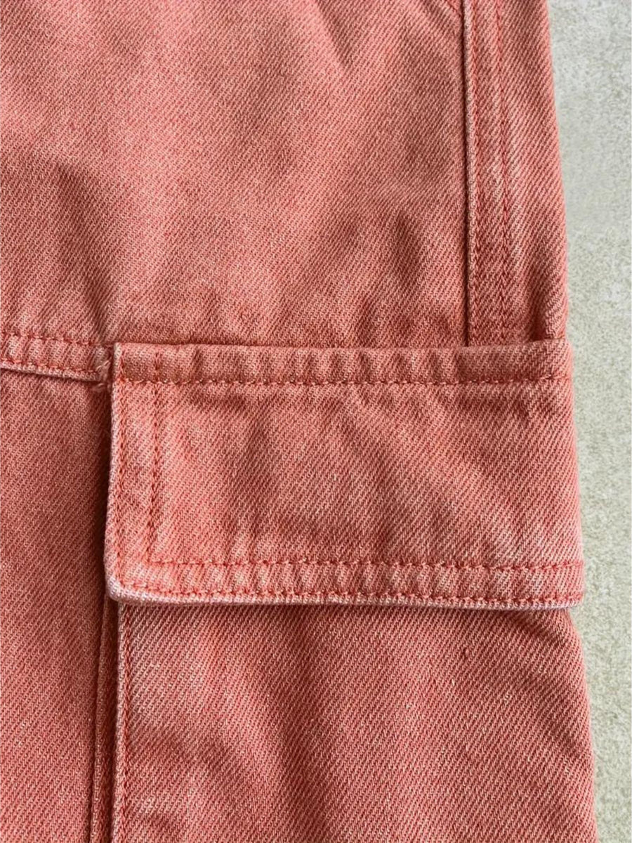 City Slicker Scout Cargo Denim – Orange Cargo Jeans Style View – Glossia Fashion