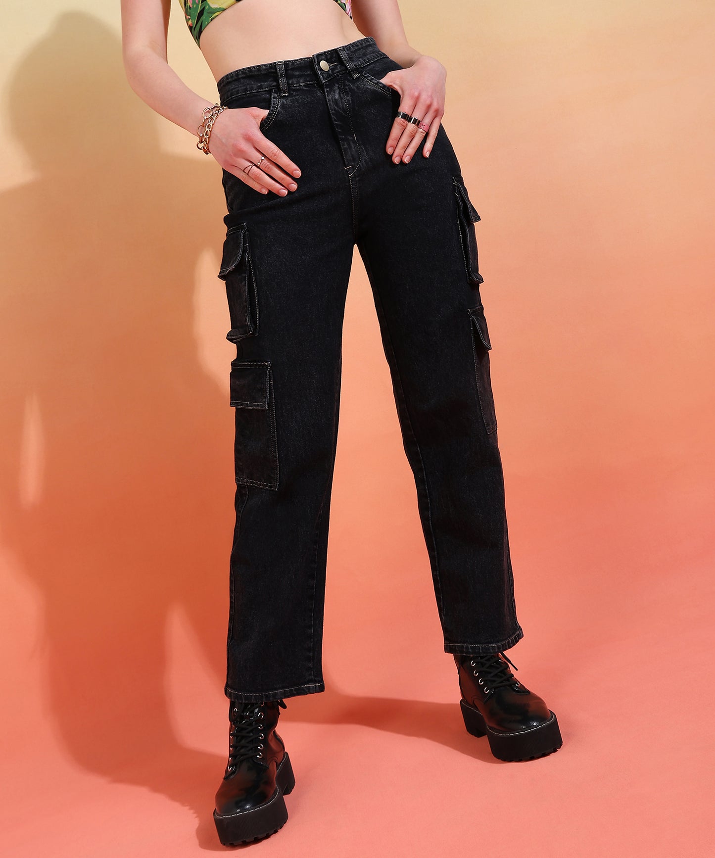 Black Street Style Scout Cargo Jeans