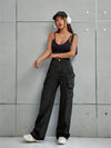 Side Quest Utility Cargo Wide Legs – Black