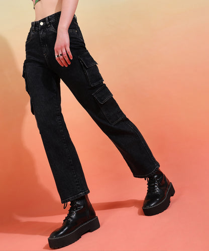 Black Street Style Scout Cargo Jeans