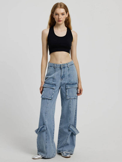 City Roamer Chic Cargo Jeans - Glossia Fashion