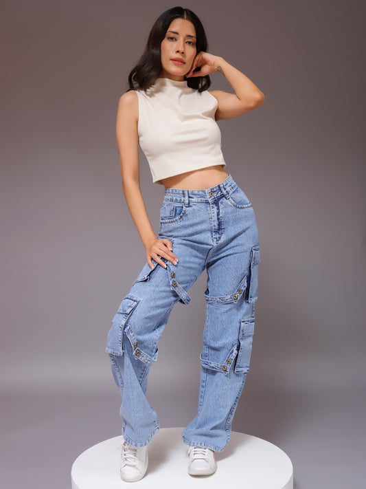 high rise wide leg straight fit loose jeans for women