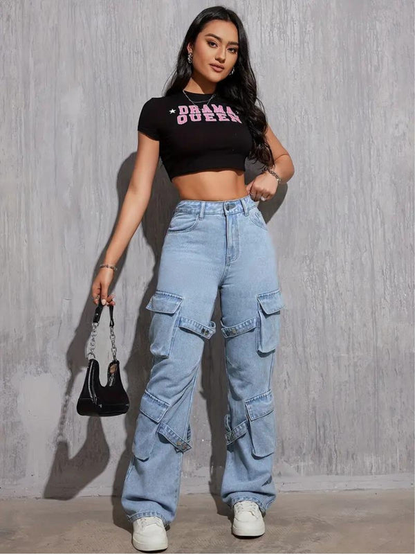 Buckle Up Strap Cargo Wide Legs