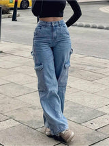 Gravity Fit Vintage Wash Cargo Jeans - Glossia Fashion