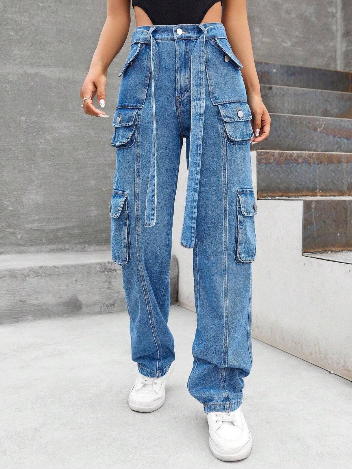 StreetVibe Pocket Detail Denim - Glossia Fashion