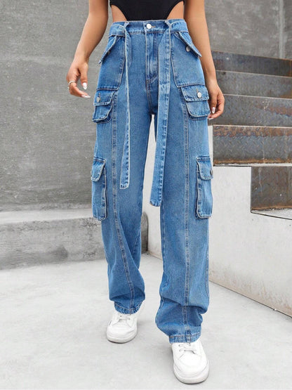 StreetVibe Pocket Detail Denim - Glossia Fashion