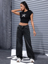 Downtown Straight Highs – High Rise Straight Fit Jeans – Glossia Fashion