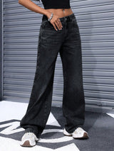 Downtown Straight Highs – High Rise Straight Fit Jeans Style View – Glossia Fashion