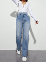 Boldline High Fit Jeans – High Rise Denim Jeans – Glossia Fashion