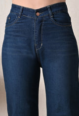 Aqua Tint Straight Fit Jeans – Green-Blue Straight Fit Jeans Style View – Glossia Fashion