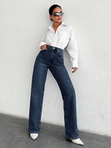 City Cool Fit Jeans – High Rise Denim Jeans Style View – Glossia Fashion