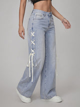 Pointe Taken Ribbon Wide Legs – Light Blue