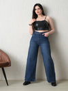 Midnight Acid Wash Wide-Leg Denim