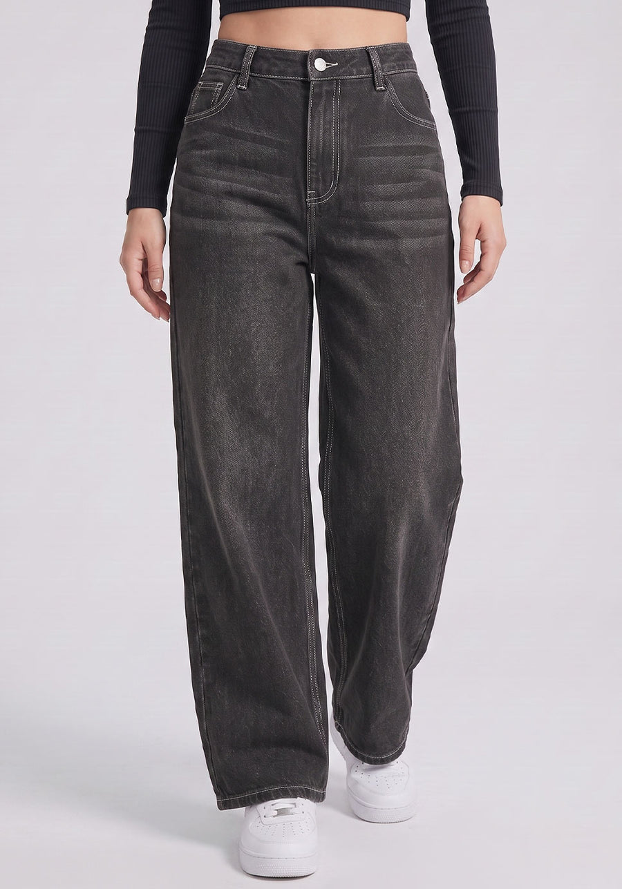 Midnight Acid Wash Wide-Leg Denim