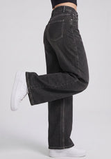 Midnight Acid Wash Wide-Leg Denim