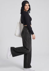 Midnight Acid Wash Wide-Leg Denim