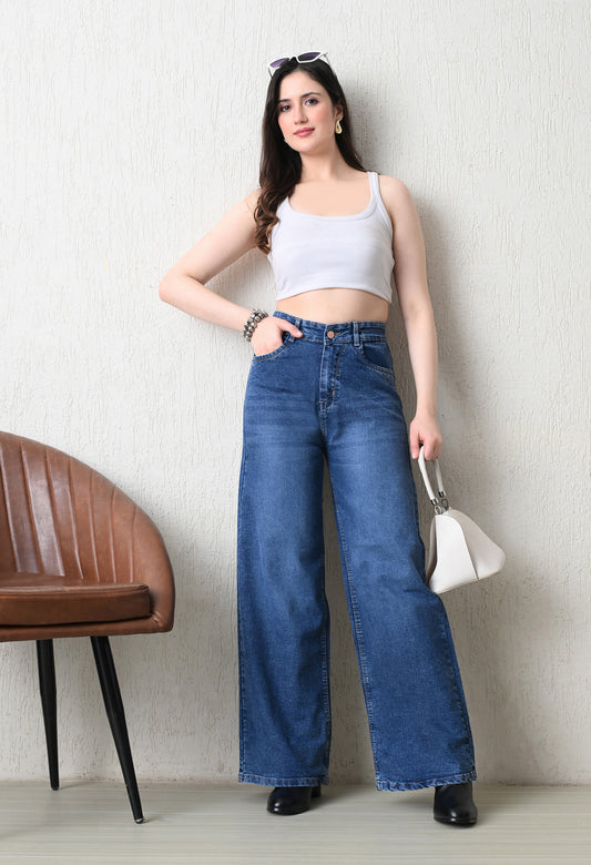 Aura Blue Wide-Fit Denim