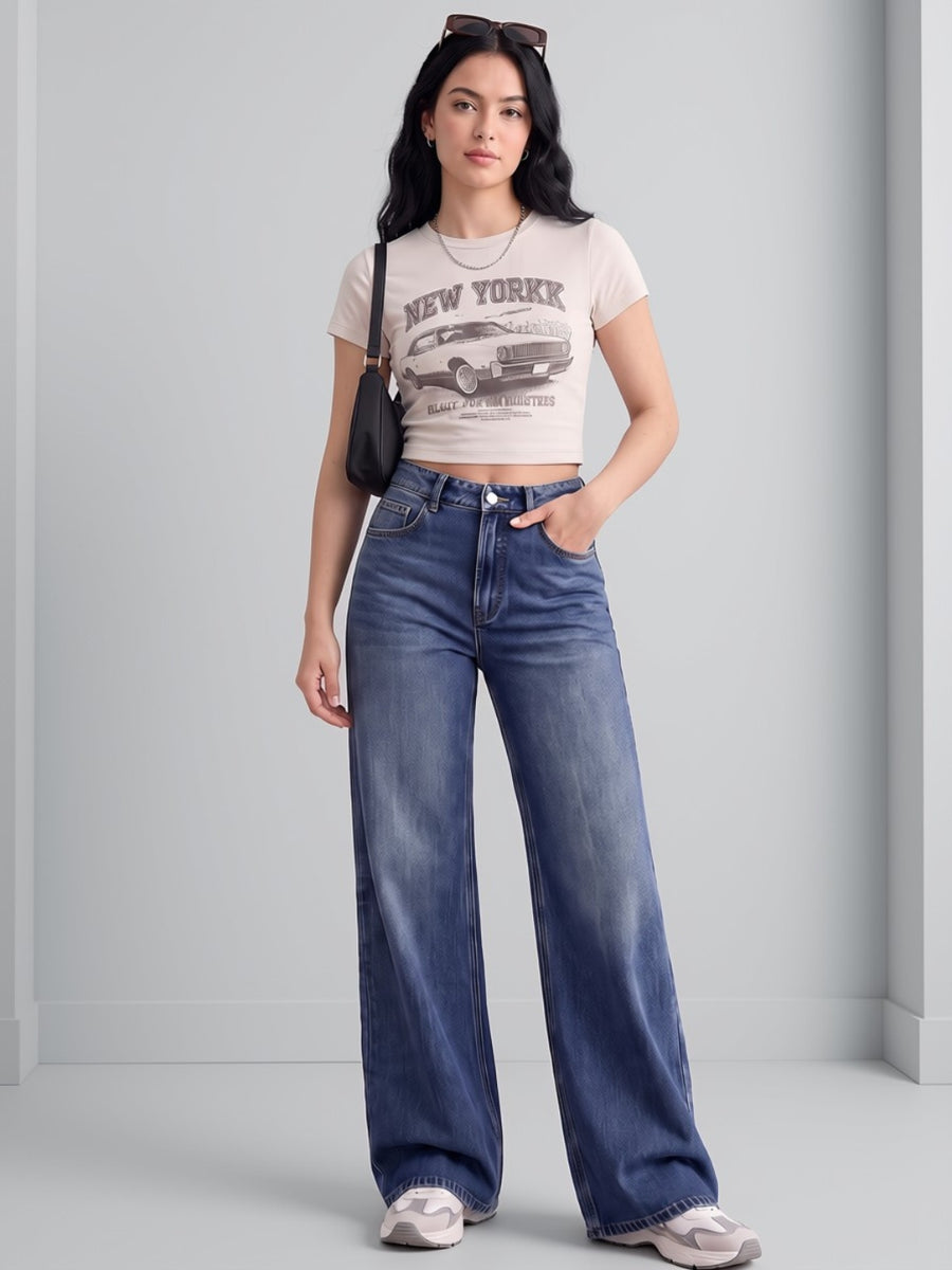 Main Character Wide Leg Jeans – Dark Blue
