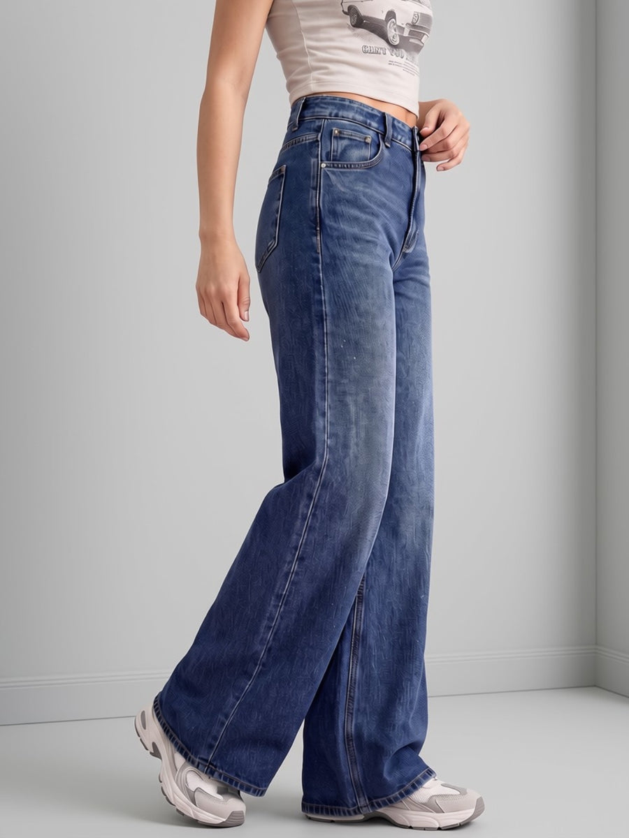 Main Character Wide Leg Jeans – Dark Blue
