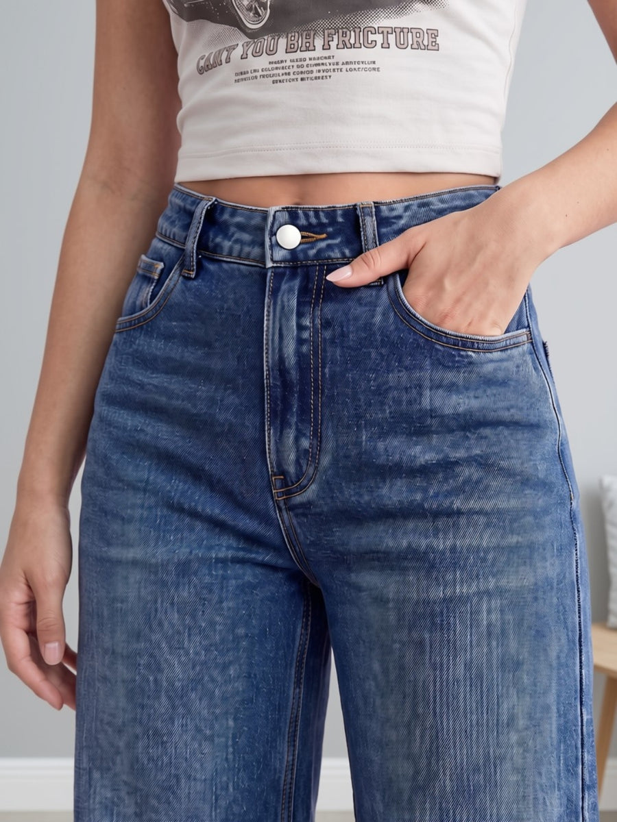 Main Character Wide Leg Jeans – Dark Blue