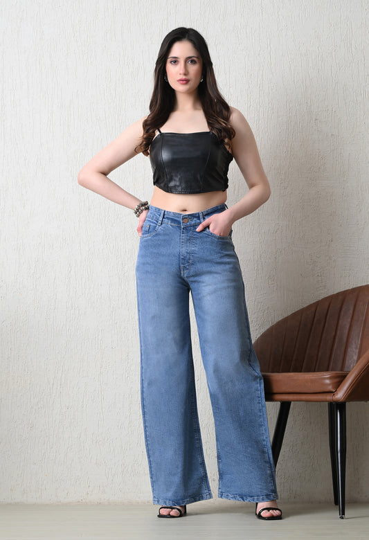 Cloud Wash Wide-Fit Jeans
