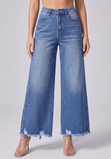Frayed and Unbothered Cropped Wide Legs