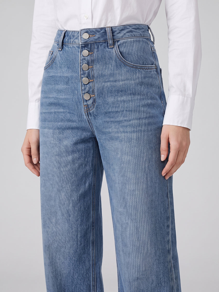 Ice Blue Wide-Leg Denim (Copy) (Copy)