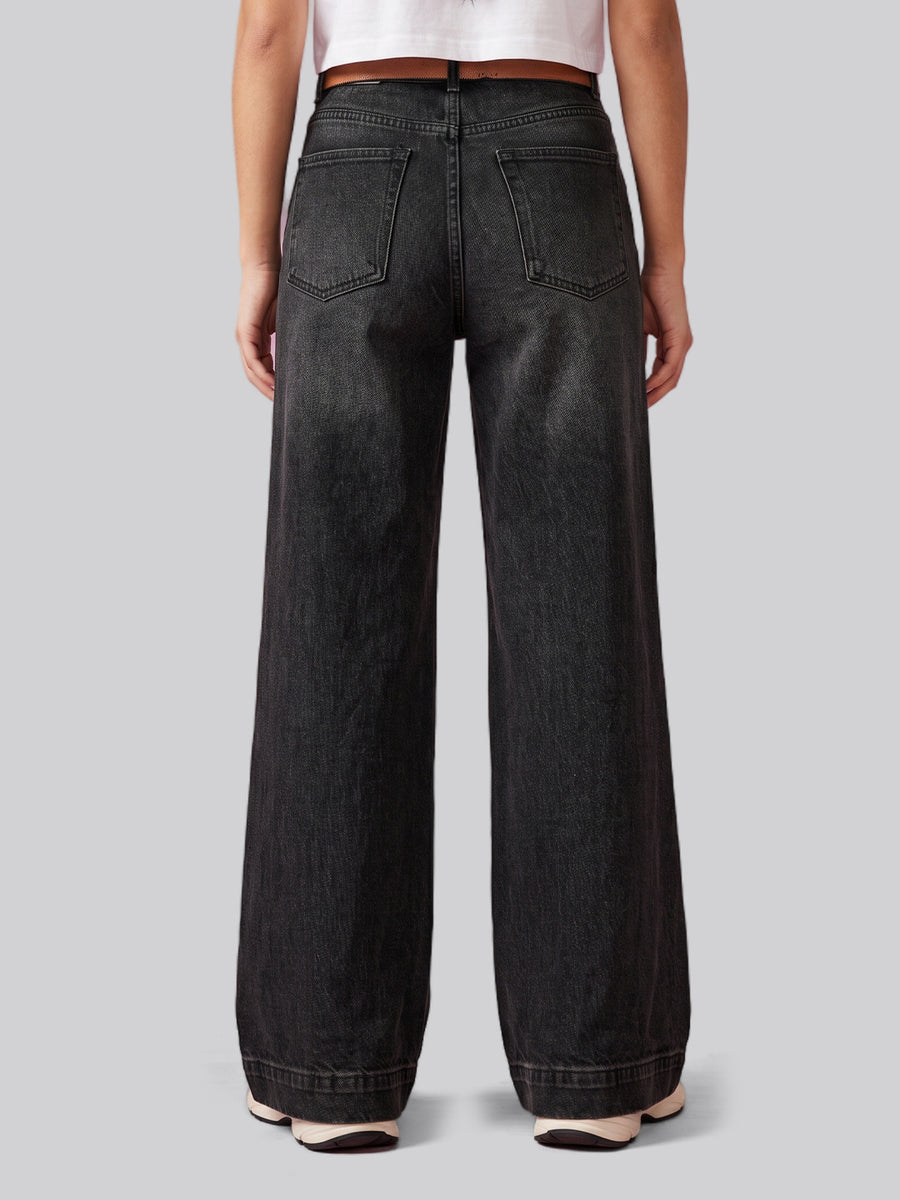 Effortless Era Wide Leg Jeans – Black