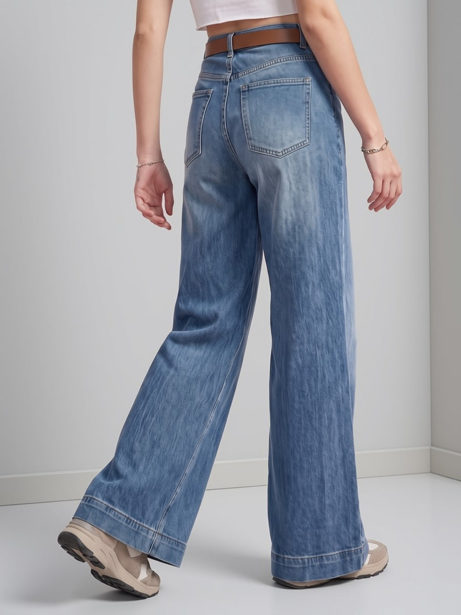 Effortless Era Wide Leg Jeans – Blue