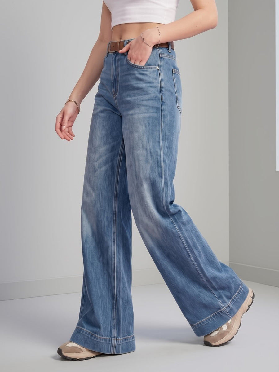 Effortless Era Wide Leg Jeans – Blue