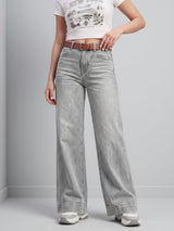 Effortless Era Wide Leg Jeans – Light Grey