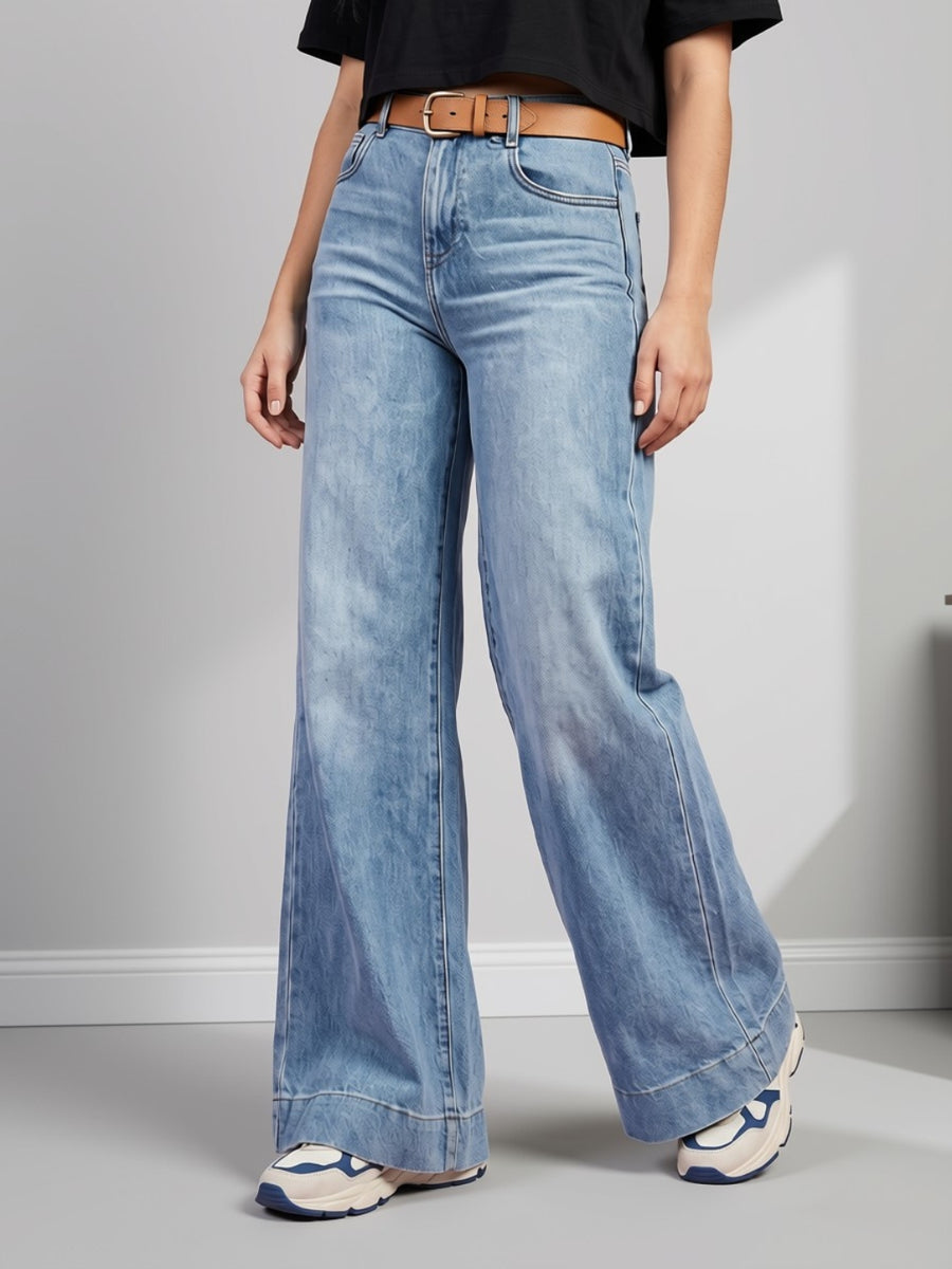 Effortless Era Wide Leg Jeans – Light Blue