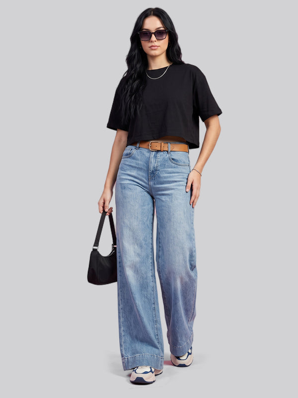 Effortless Era Wide Leg Jeans – Light Blue