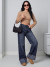 Cuff Culture Wide Leg Jeans – Dark Blue