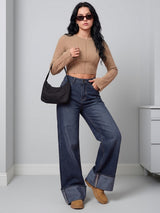 Cuff Culture Wide Leg Jeans – Dark Blue