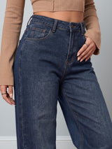 Cuff Culture Wide Leg Jeans – Dark Blue