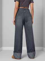 Cuff Culture Wide Leg Jeans – Grey Blue