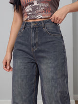 Cuff Culture Wide Leg Jeans – Grey Blue