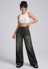 Soft Life Drawstring Wide Legs – Black
