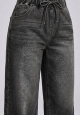 Soft Life Drawstring Wide Legs – Black