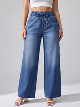 Soft Life Drawstring Wide Legs – Blue