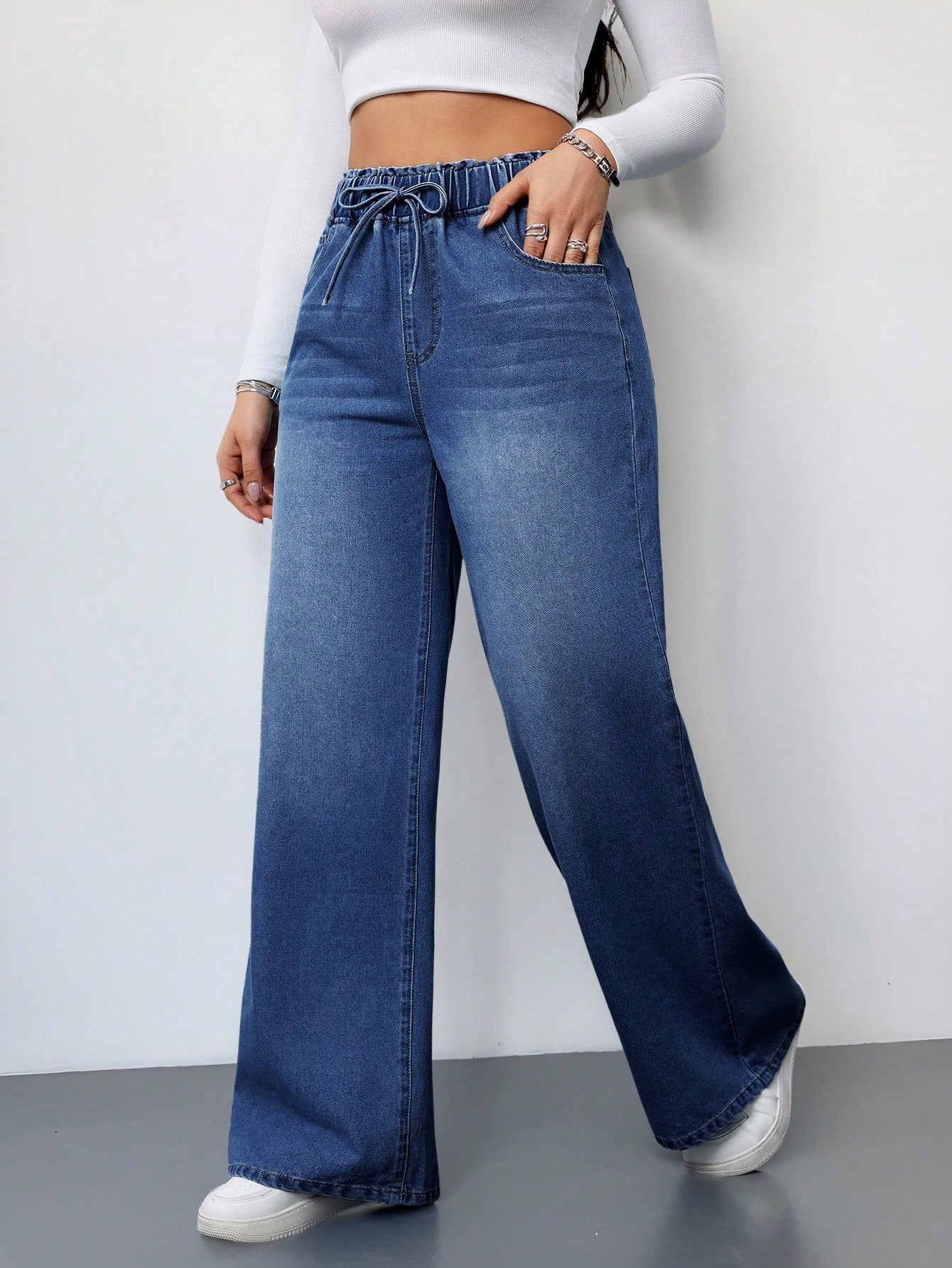 Cloud Feel High Waist Wide Denim