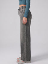 Soft Life Drawstring Wide Legs – Grey