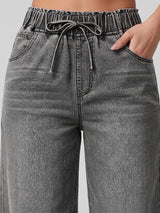 Soft Life Drawstring Wide Legs – Grey